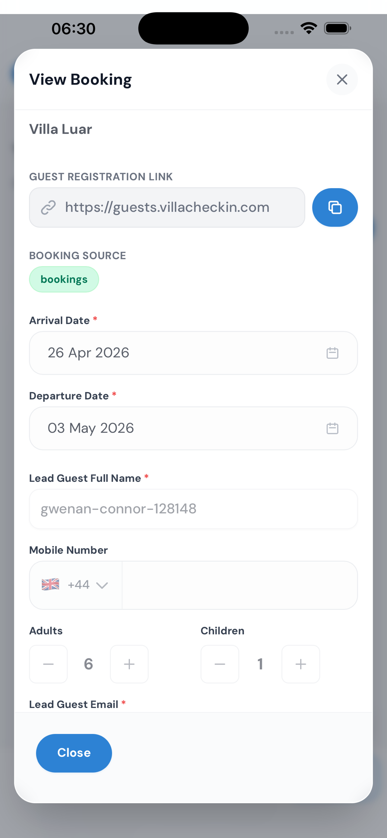 Guest-Flow property view